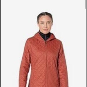 NWOT, Ilse Jacobsen Women's Lightweight Quilted Jacket w Hood-Burnt Henna Sz14